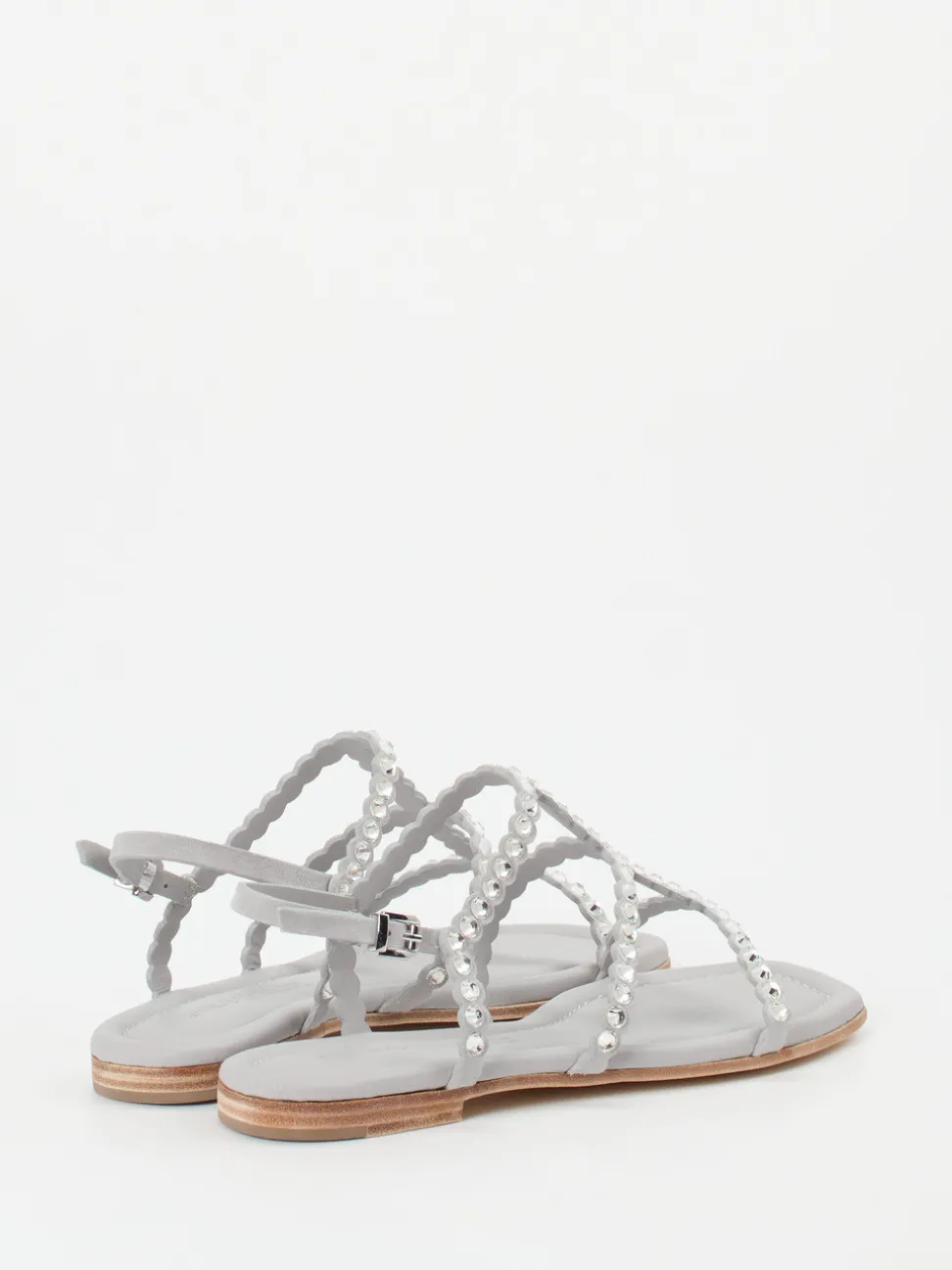 Kennel & Schmenger – Zehensandale aus Metallicleder grau