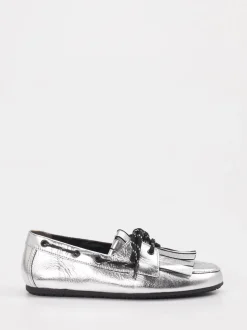 Kennel & Schmenger – Loafer aus Metallic-Leder in Silber
