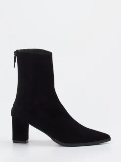 Konstantin Starke – Ankle Boots aus Veloursleder schwarz