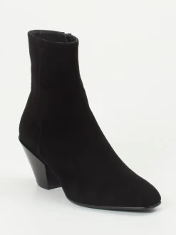 Konstantin Starke – Ankle Boots aus Veloursleder Schwarz