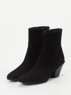 Konstantin Starke – Ankle Boots aus Veloursleder Schwarz
