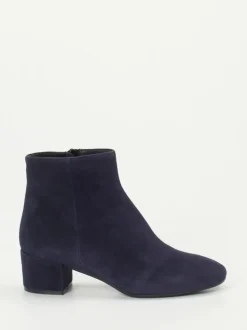 Konstantin Starke – Ankle Boots aus Veloursleder Dunkelblau