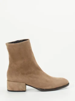 Konstantin Starke – Ankle Boots aus Veloursleder sandbraun
