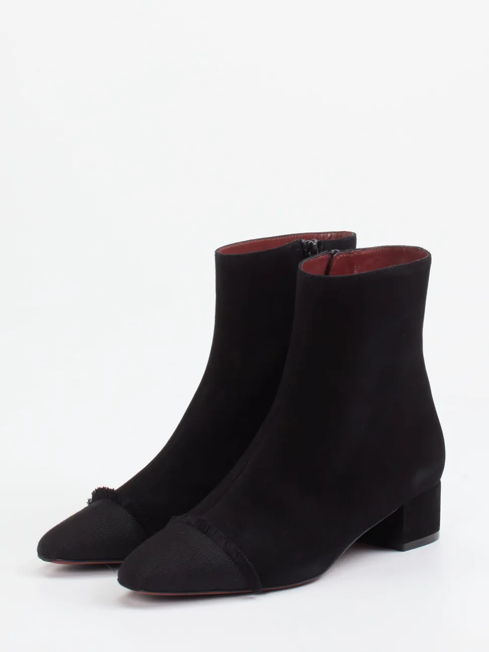 Konstantin Starke – Ankle Boots aus Veloursleder schwarz