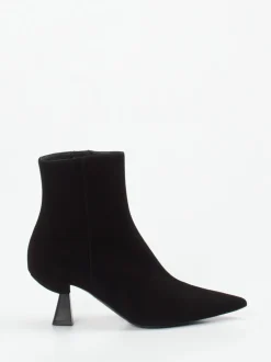 Konstantin Starke – Ankle Boots aus Veloursleder schwarz