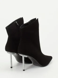 Konstantin Starke – Ankle Boots aus Veloursleder Schwarz