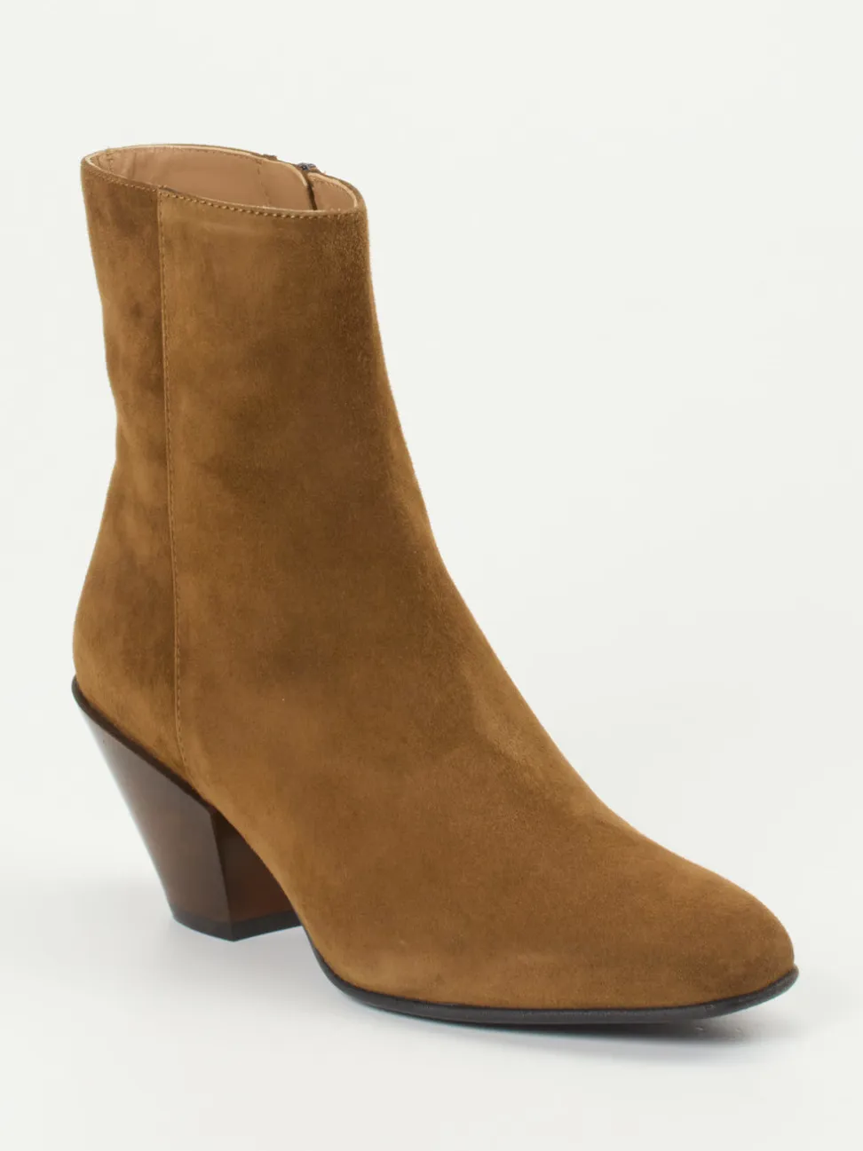 Konstantin Starke – Ankle Boots aus Veloursleder cognac