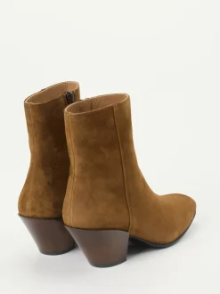 Konstantin Starke – Ankle Boots aus Veloursleder cognac
