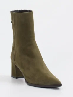 Konstantin Starke – Ankle Boots aus Veloursleder Olivgrün
