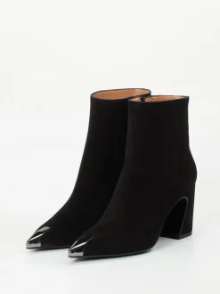 Konstantin Starke – Ankle Boots aus Veloursleder Schwarz