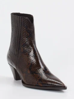 Konstantin Starke – Ankle Boots aus geprägtem Leder Braun