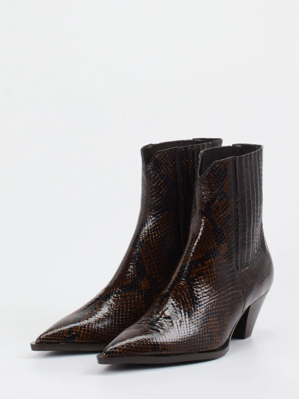 Konstantin Starke – Ankle Boots aus geprägtem Leder Braun