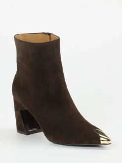 Konstantin Starke – Ankle Boots aus Veloursleder Dunkelbraun
