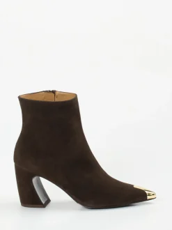Konstantin Starke – Ankle Boots aus Veloursleder Dunkelbraun