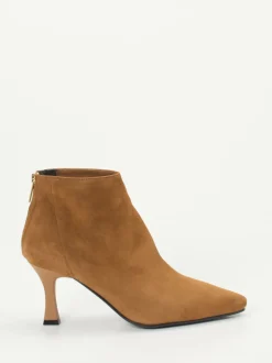 Konstantin Starke – Ankle Boots aus Veloursleder Cognac