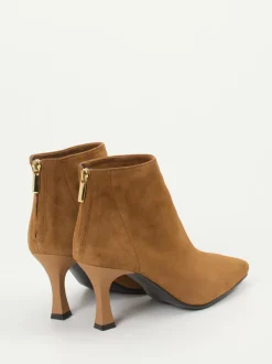 Konstantin Starke – Ankle Boots aus Veloursleder Cognac