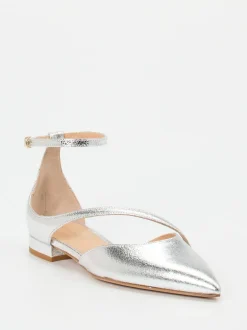 Konstantin Starke – Ballerinas aus Metallicleder silber