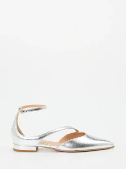 Konstantin Starke – Ballerinas aus Metallicleder silber