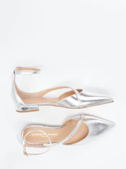 Konstantin Starke – Ballerinas aus Metallicleder silber