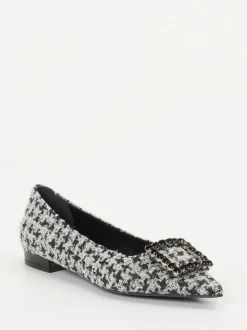 Konstantin Starke – Ballerinas aus Bouclé-Textil hellgrau