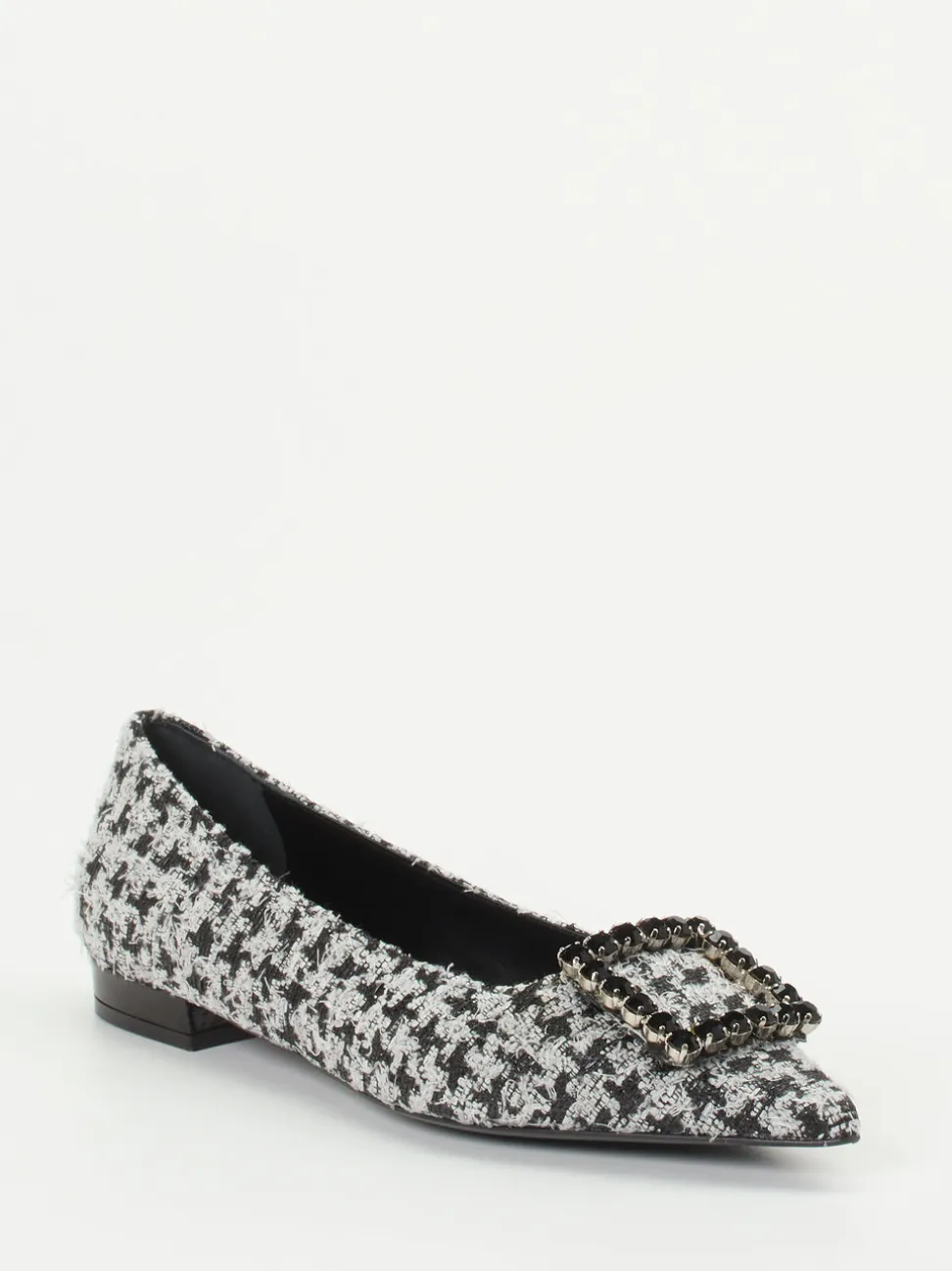 Konstantin Starke – Ballerinas aus Bouclé-Textil hellgrau