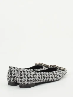 Konstantin Starke – Ballerinas aus Bouclé-Textil hellgrau