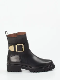 Konstantin Starke – Biker Boots aus Kalbleder schwarz