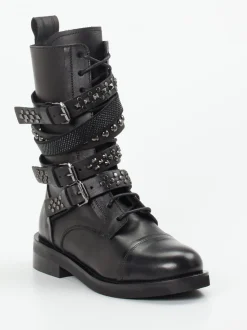 Konstantin Starke – Biker Boots aus Kalbleder schwarz