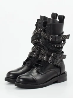 Konstantin Starke – Biker Boots aus Kalbleder schwarz
