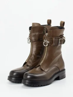 Konstantin Starke – Biker-Stiefelette aus Kalbleder braun