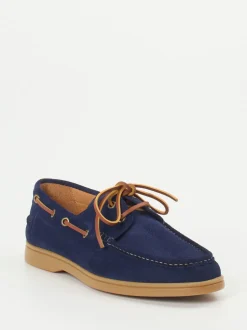 Konstantin Starke – Bootsschuhe aus Veloursleder marineblau