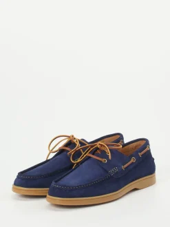 Konstantin Starke – Bootsschuhe aus Veloursleder marineblau