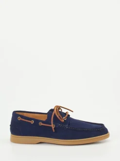 Konstantin Starke – Bootsschuhe aus Veloursleder marineblau