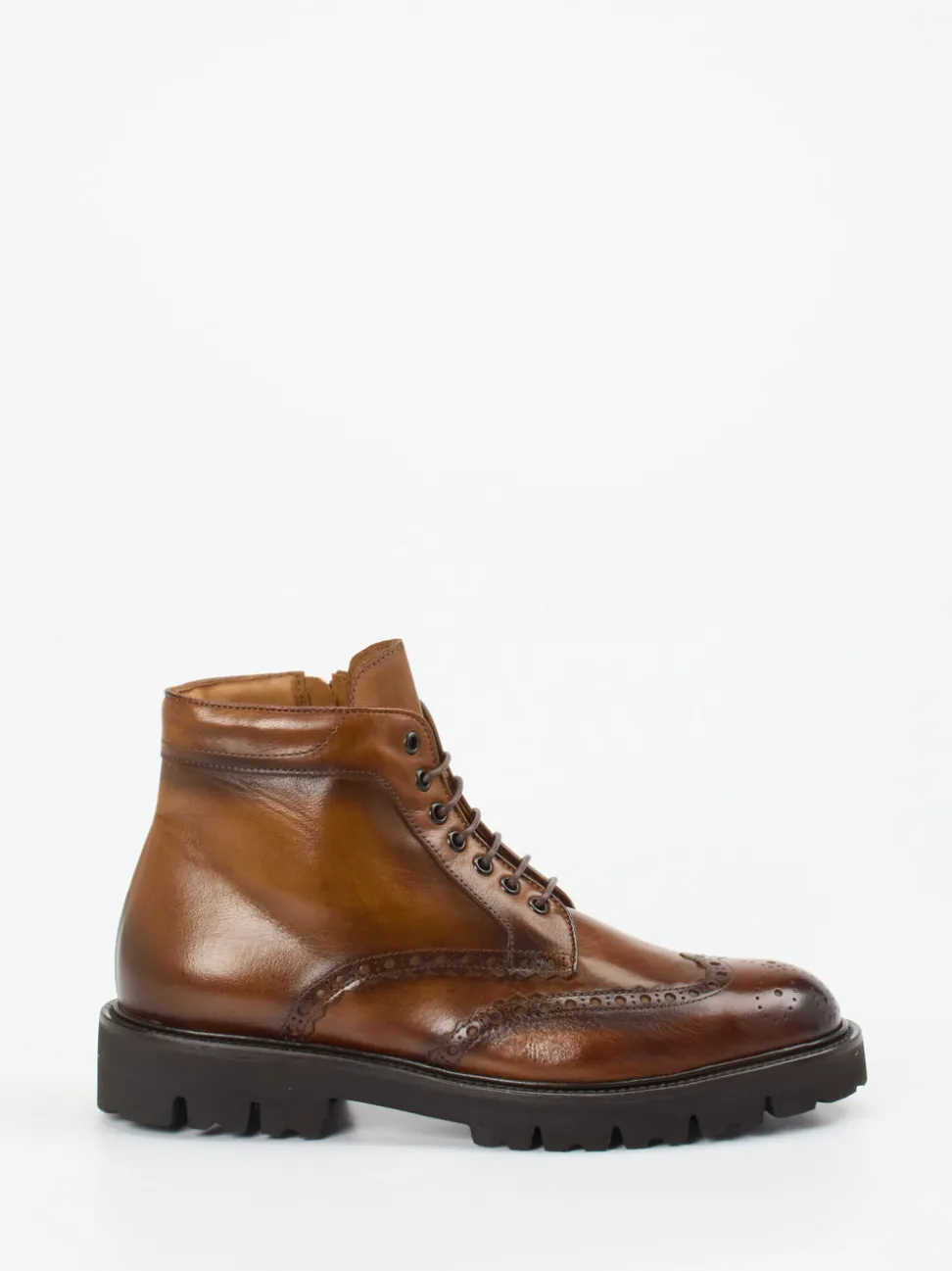 Konstantin Starke – Brogue-Stiefelette aus Büffelleder braun