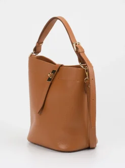 Konstantin Starke – Bucket Bag aus Leder Cognacbraun
