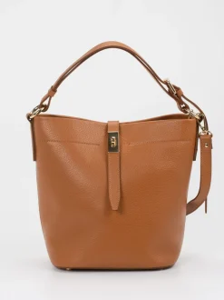 Konstantin Starke – Bucket Bag aus Leder Cognacbraun
