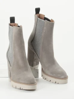 Konstantin Starke – Chelsea Boots aus Veloursleder grau