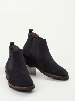 Konstantin Starke – Chelsea Boots aus Veloursleder Blau