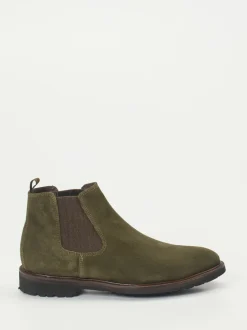 Konstantin Starke – Chelsea Boots aus Veloursleder grün