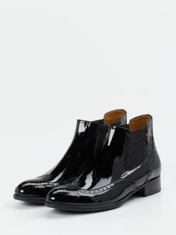 Konstantin Starke – Chelsea Boots aus Lackleder schwarz