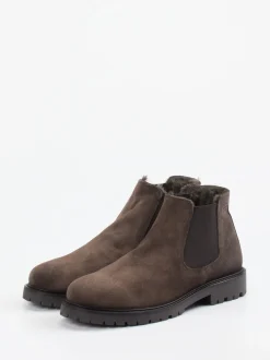 Konstantin Starke – Chelsea Boots aus Veloursleder braun