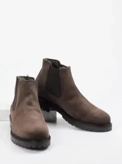 Konstantin Starke – Chelsea Boots aus Veloursleder braun