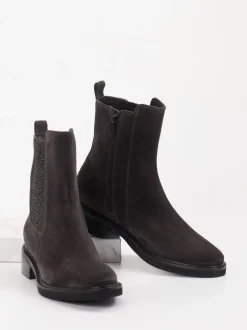 Konstantin Starke – Chelsea Boots aus Veloursleder Dunkelbraun