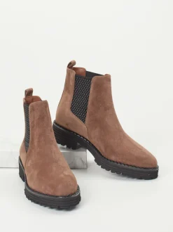 Konstantin Starke – Chelsea Boots aus Veloursleder braun
