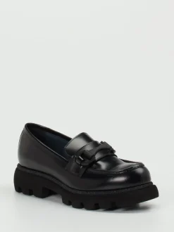 Konstantin Starke – Chunky-Loafer aus Hochglanzleder schwarz