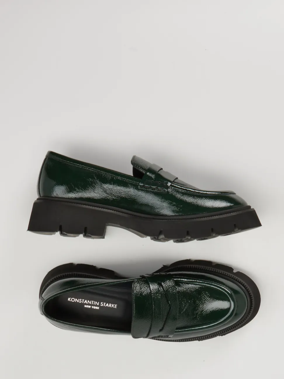 Konstantin Starke – Chunky Loafer aus Lackleder grün