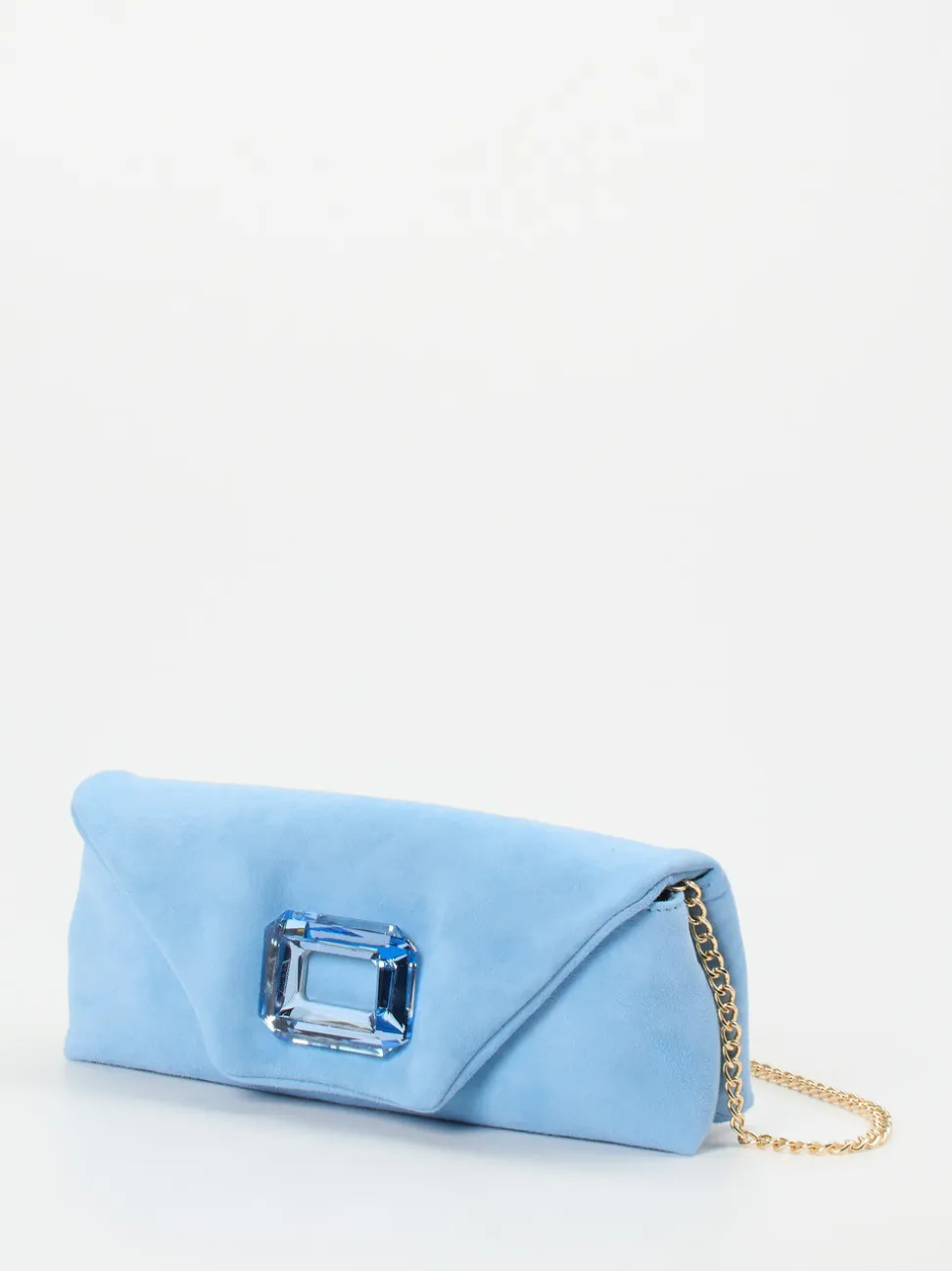 Konstantin Starke – Clutch aus Veloursleder Himmelblau