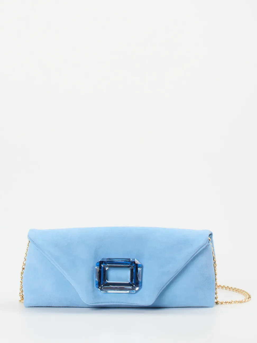 Konstantin Starke – Clutch aus Veloursleder Himmelblau
