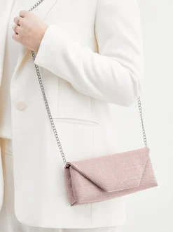 Konstantin Starke – Clutch aus Textil in Rosé mit Glitzer