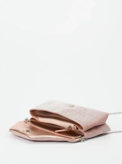Konstantin Starke – Clutch aus Textil in Rosé mit Glitzer